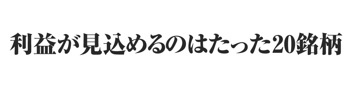 利益が見込めるのはたった２０銘柄